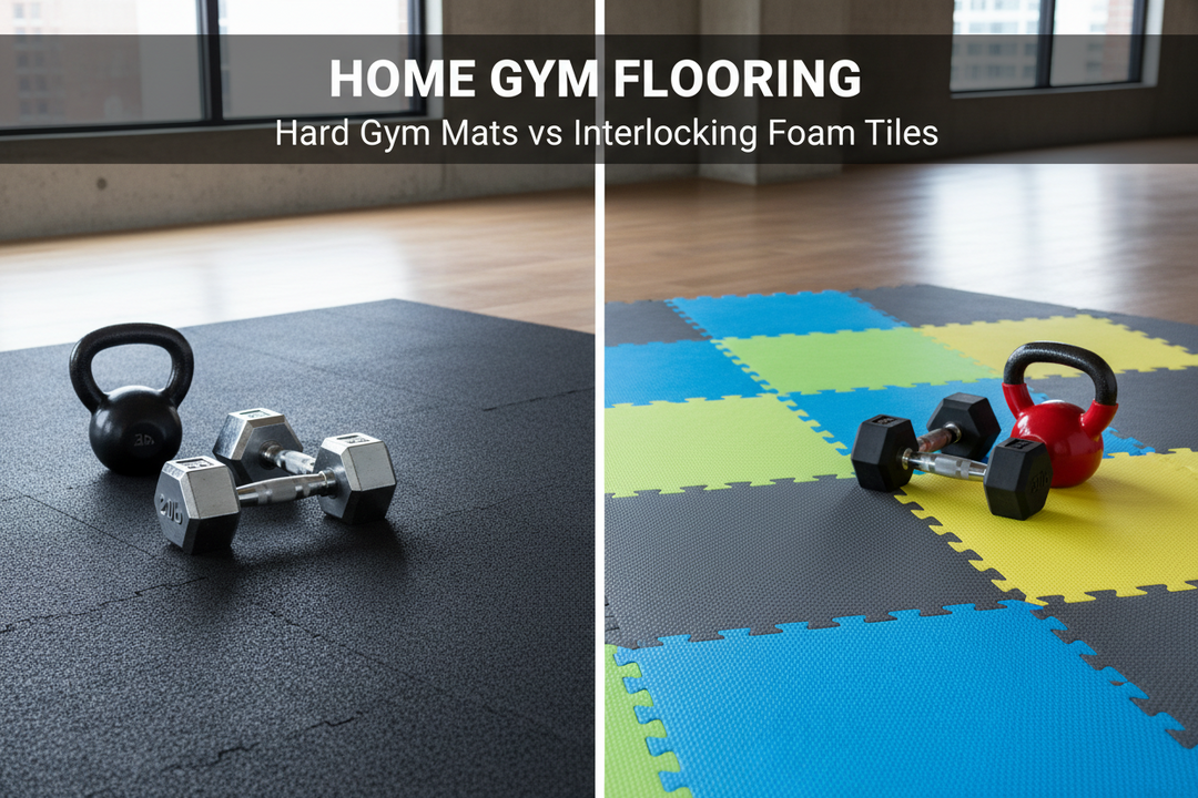 Home Gym Flooring: Hard Gym Mats vs Interlocking Foam Tiles
