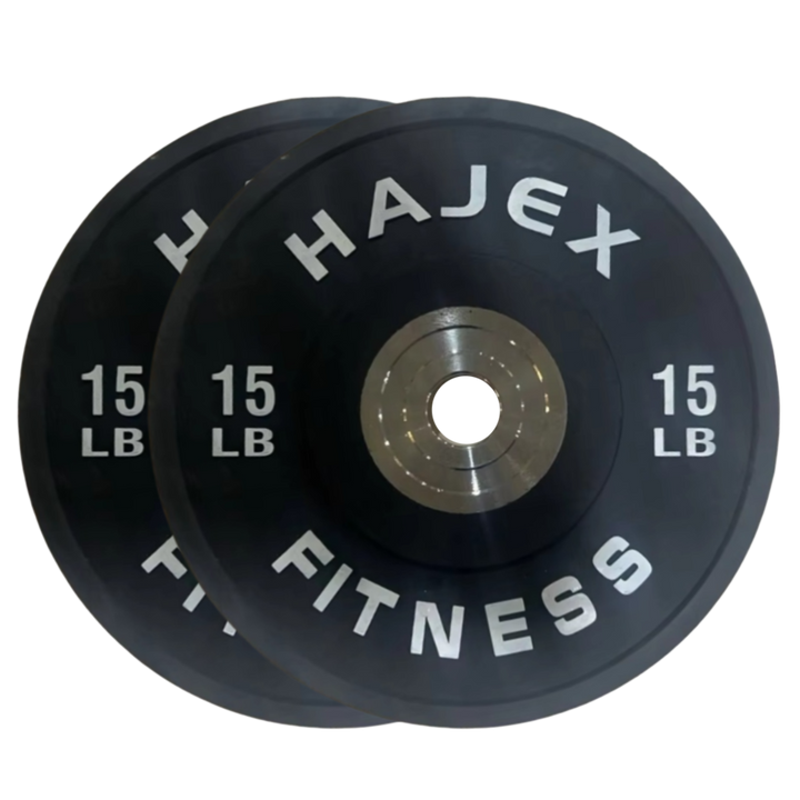 HAJEX Olympic Competition Steel Hub Bumper Plates Colored - 15, 25, 35, 45, 55 LB