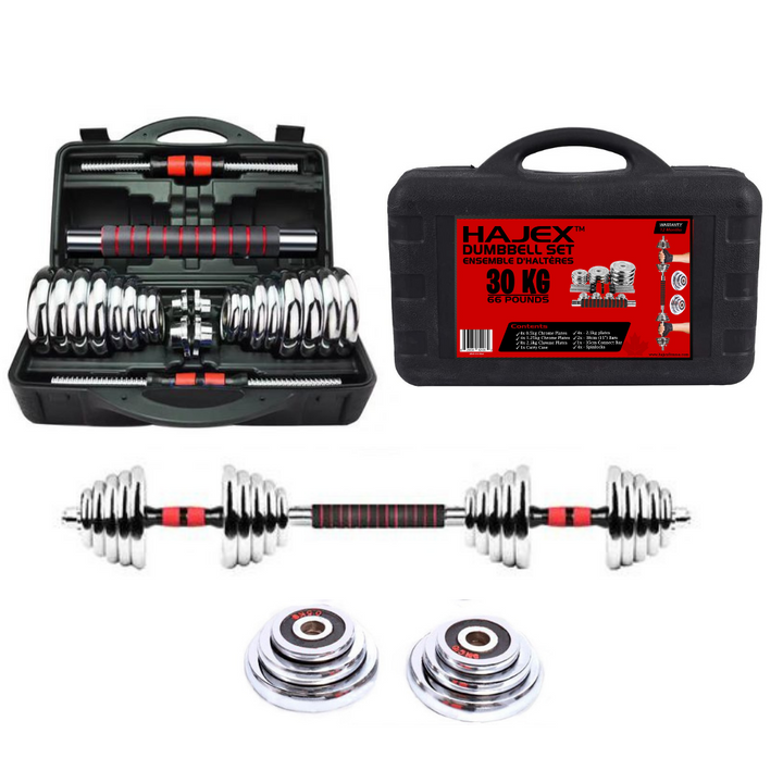 30KG RED DUMBBELL SET