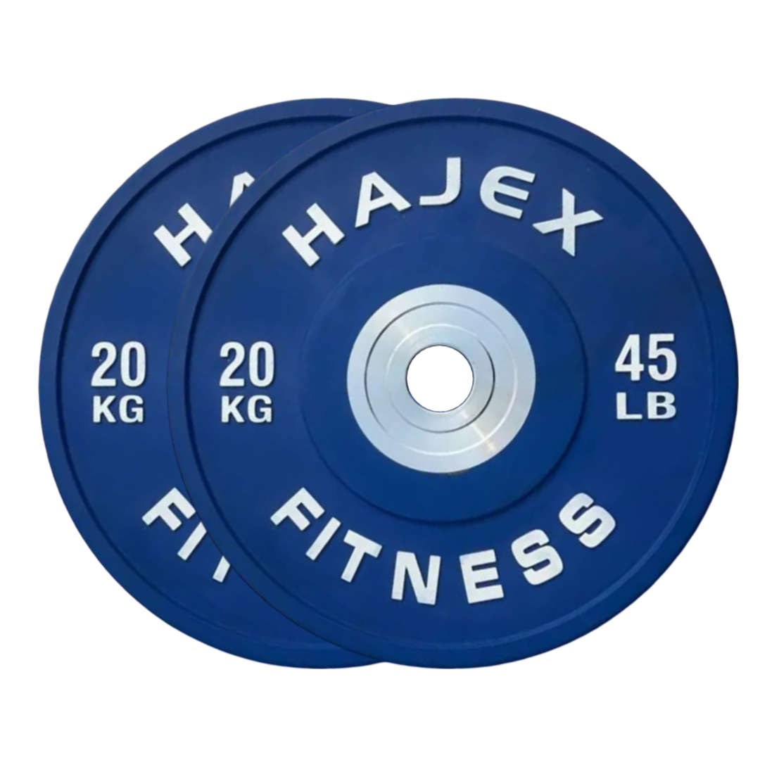 HAJEX Olympic Competition Steel Hub Bumper Plates Colored - 15, 25, 35, 45, 55 LB