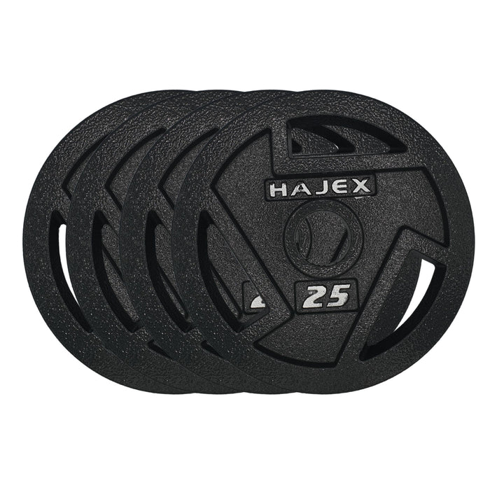 HAJEX Tri Grip Cast Iron Weight Plate Stacks with Bars 1"& 2"