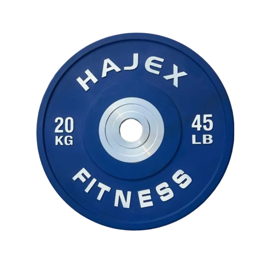 HAJEX Olympic Competition Steel Hub Bumper Plates Colored - 15, 25, 35, 45, 55 LB