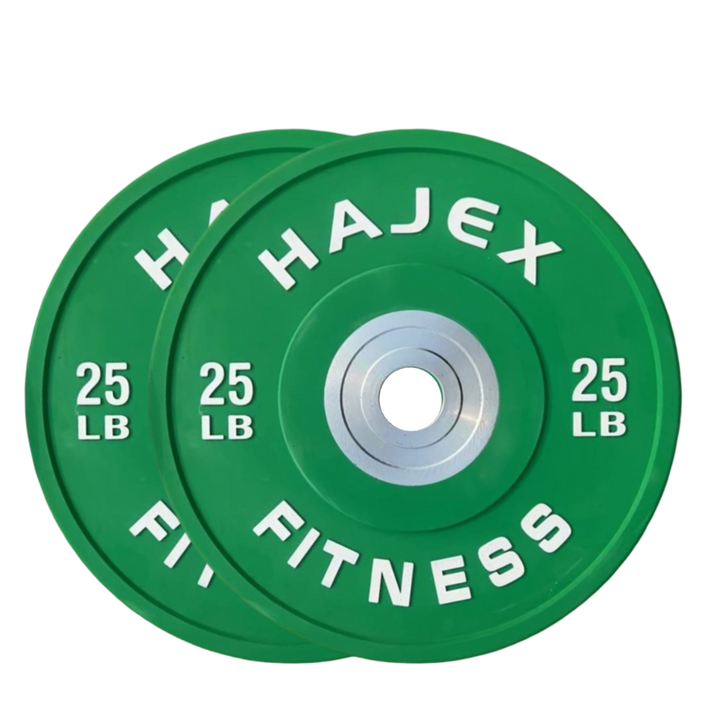 HAJEX Olympic Competition Steel Hub Bumper Plates Colored - 15, 25, 35, 45, 55 LB