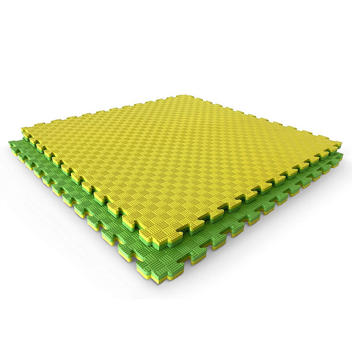 Double Layer Interlocking Sports Mat_Tile Green Yellow