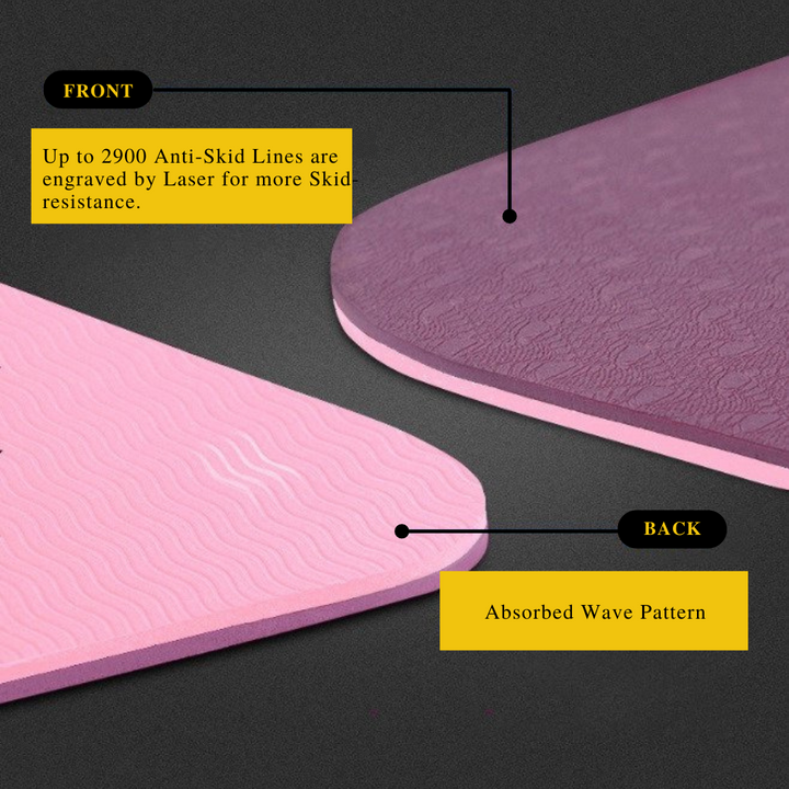 Front and Back of TPE Yoga Mat Design 6mm Double color