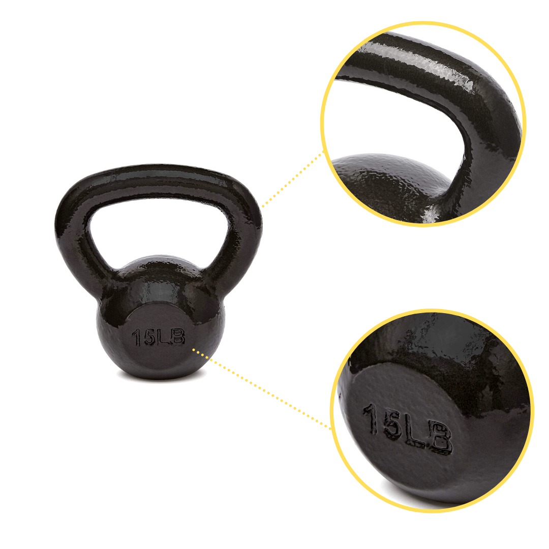 Kettlebell 15lb cast iron