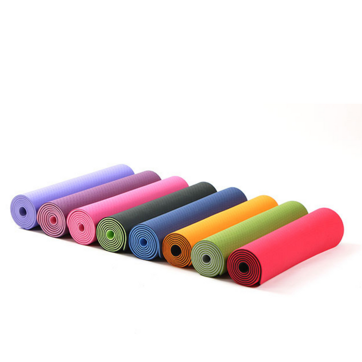 Non-slip TPE Yoga Mat Design 6mm Double color