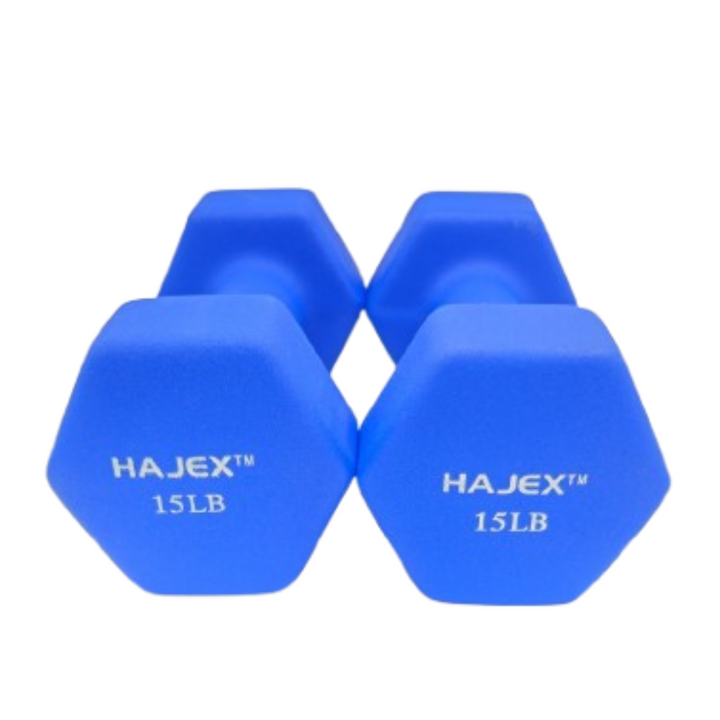 Haltères de fitness d'exercice enduits de néoprène de couleur