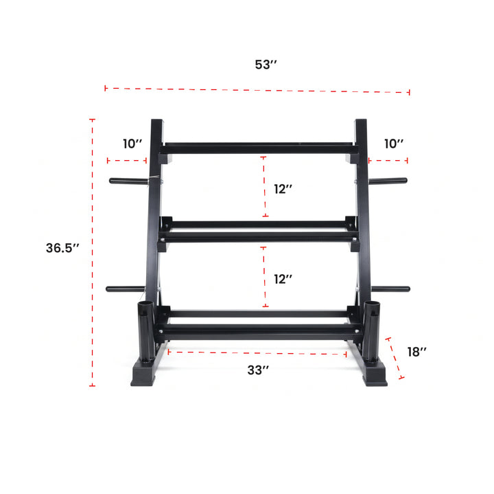 Supports d'haltères en acier verticaux et horizontaux (3, 6, 8, 10 niveaux)