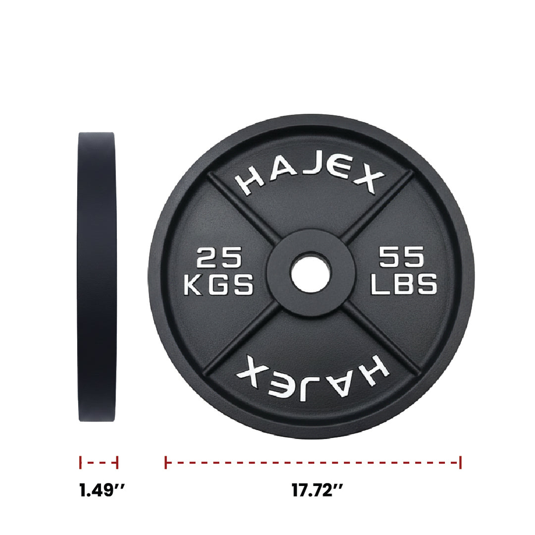 Cast Iron Weight Plates - Standard, Olympic in LBs, KGs