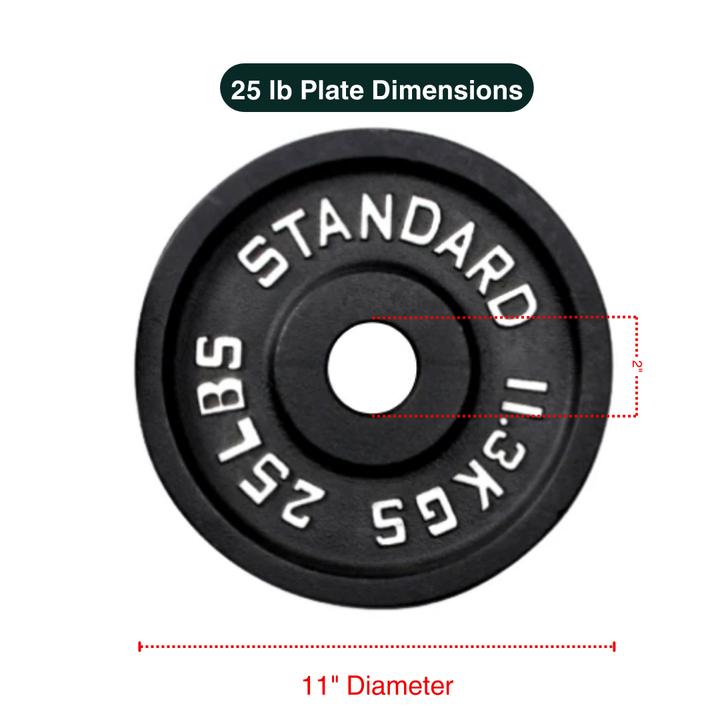 Piles de plaques de poids en fonte avec barre 2"