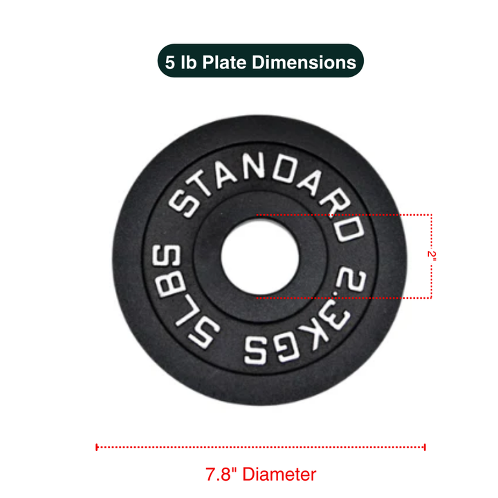 Piles de plaques de poids en fonte avec barre 2"