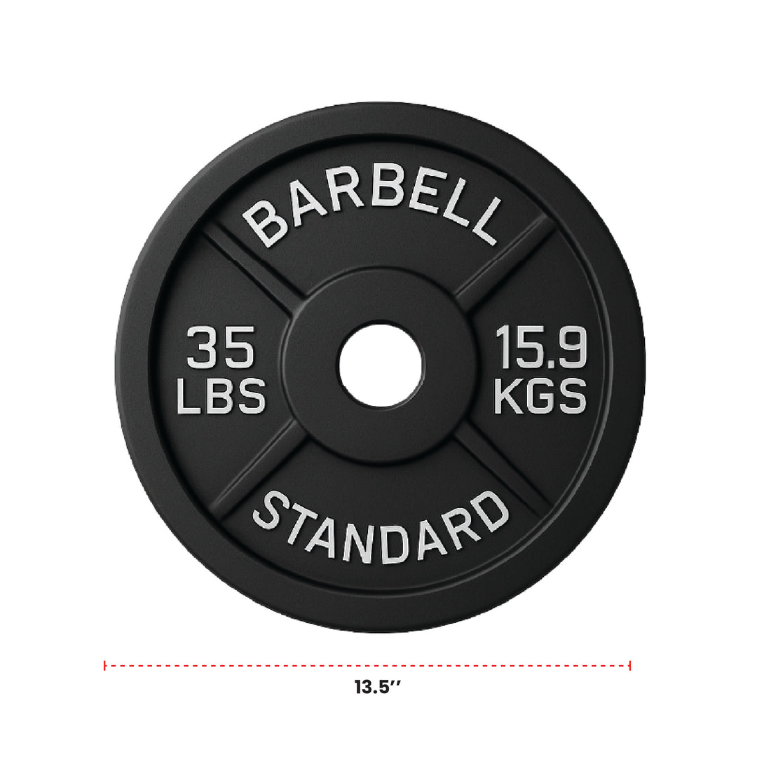 Plaques de poids en fonte – Standard et olympique en LB et KG