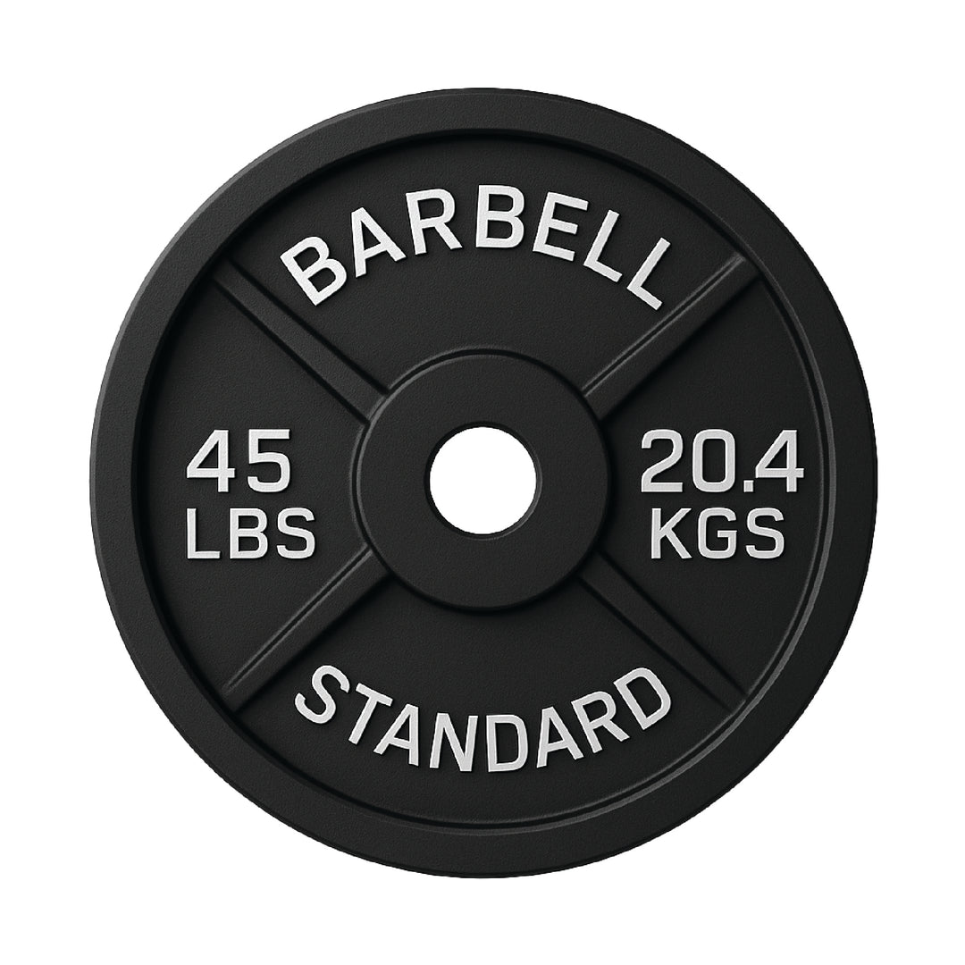 Plaques de poids en fonte – Standard et olympique en LB et KG