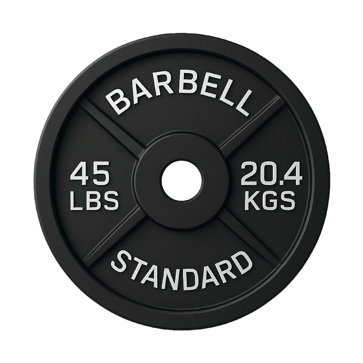 Plaques de poids en fonte – Standard et olympique en LB et KG