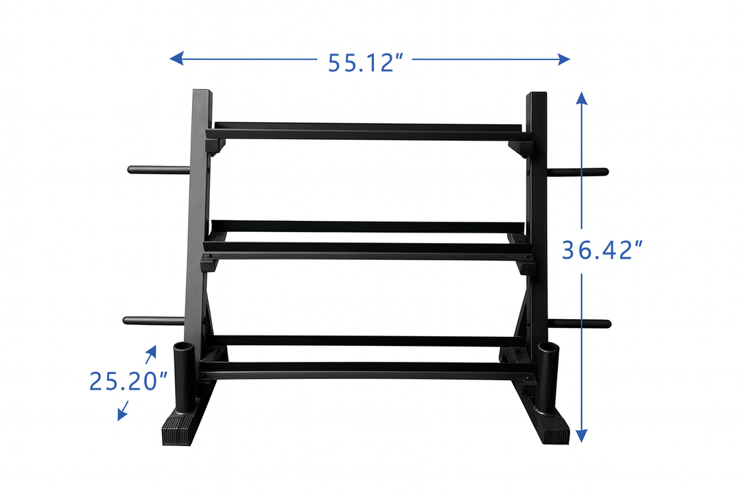 Supports d'haltères en acier verticaux et horizontaux (3, 6, 8, 10 niveaux)