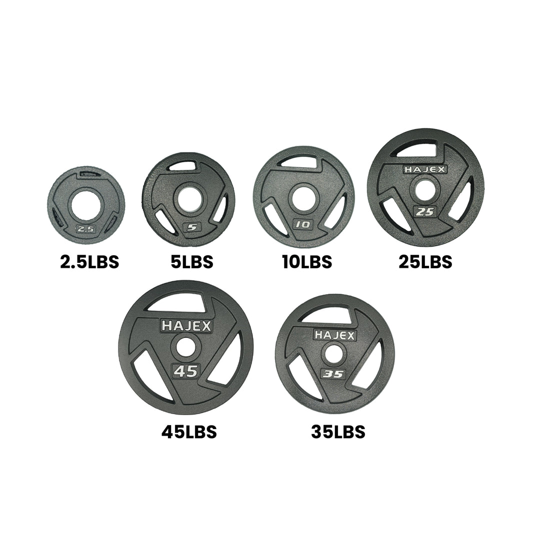 Plaques de poids en fonte HAJEX Tri Grip