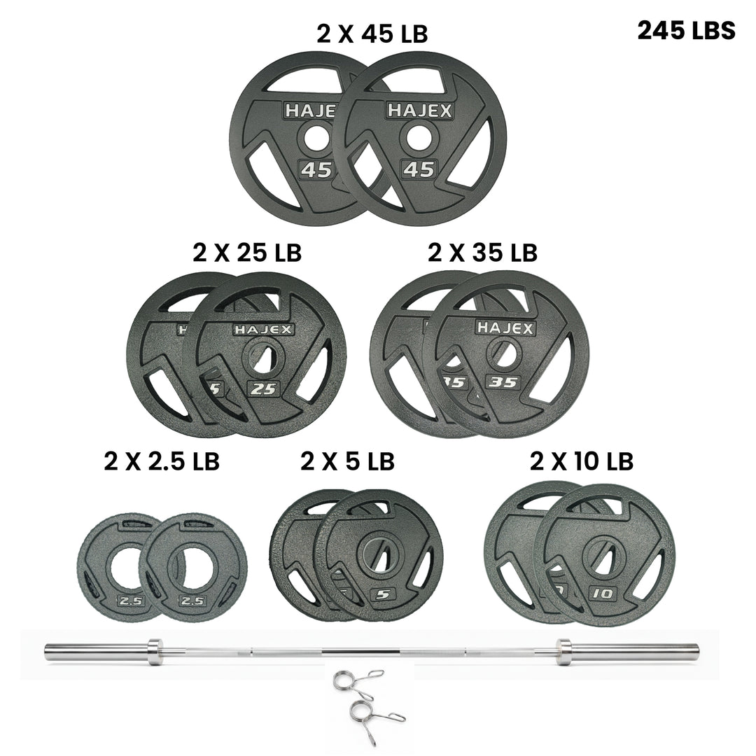 Plaques de poids en fonte HAJEX Tri Grip