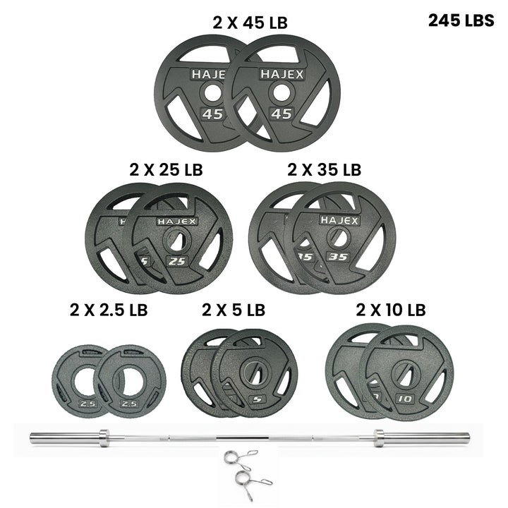 Plaques de poids en fonte HAJEX Tri Grip