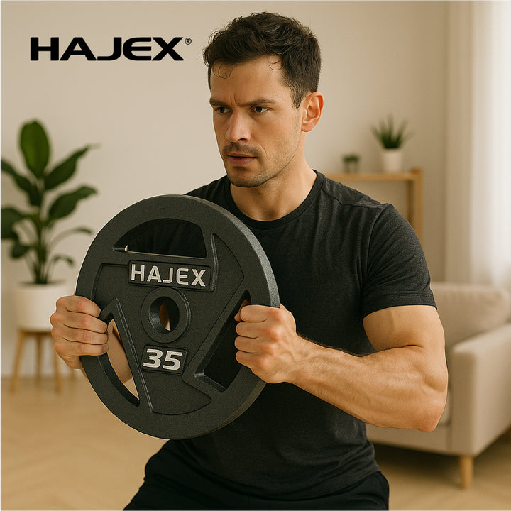 Plaques de poids en fonte HAJEX Tri Grip