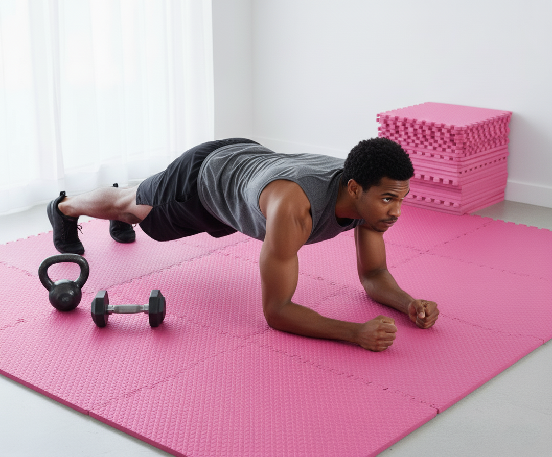 Tapis de sol de gymnastique d'exercice à emboîtement HAJEX - Paquet de 4 à 6 