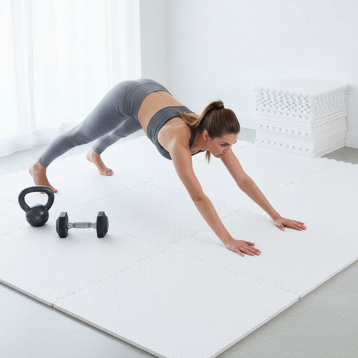 Tapis de sol de gymnastique d'exercice à emboîtement HAJEX - Paquet de 4 à 6 