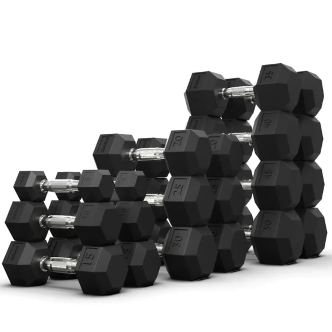 Haltères hexagonaux en caoutchouc au Canada (2,5 à 120 LB)