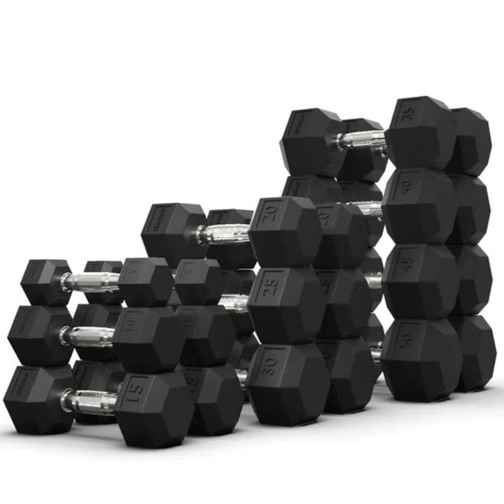 Haltères hexagonaux en caoutchouc au Canada (2,5 à 120 LB)