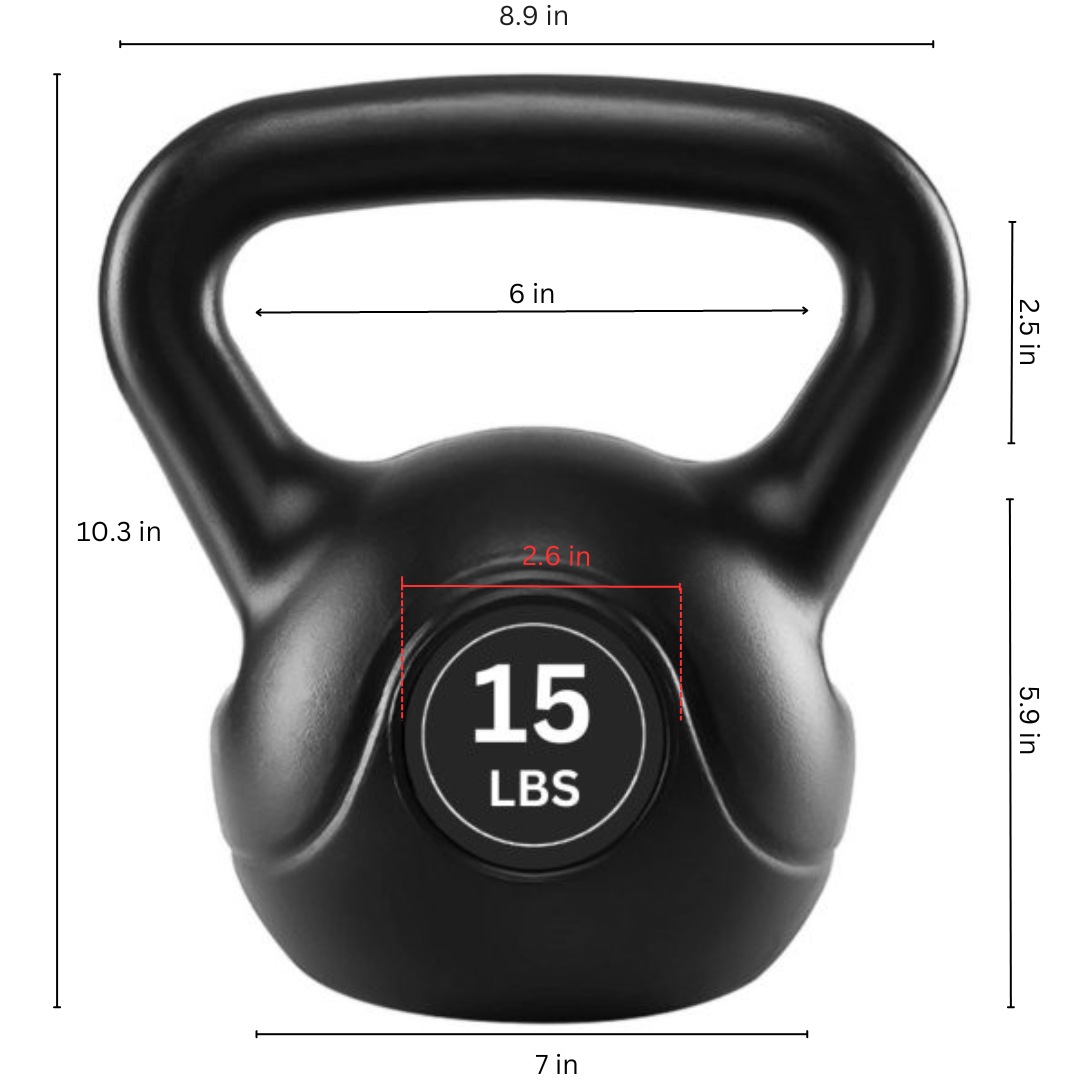 kettlebell 15 lbs size