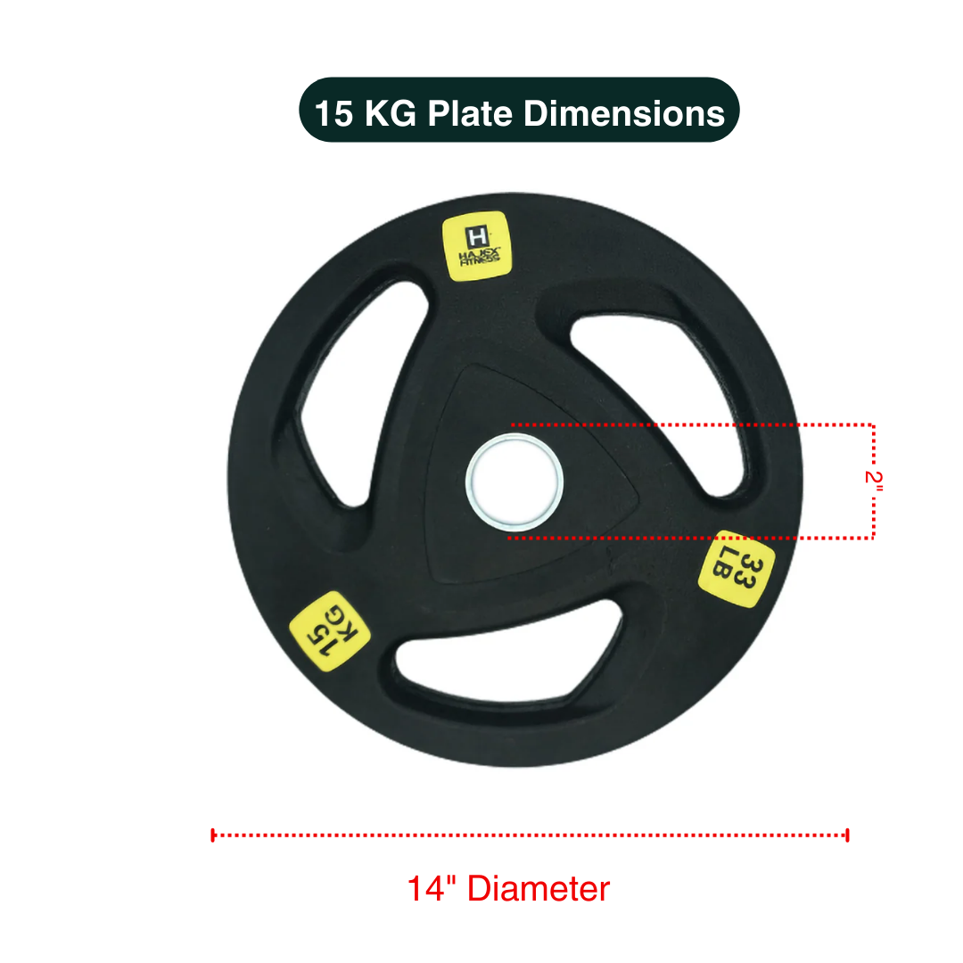 Olympic Rubber Weight Plates with 6ft Olympic Bar (2 Inch)