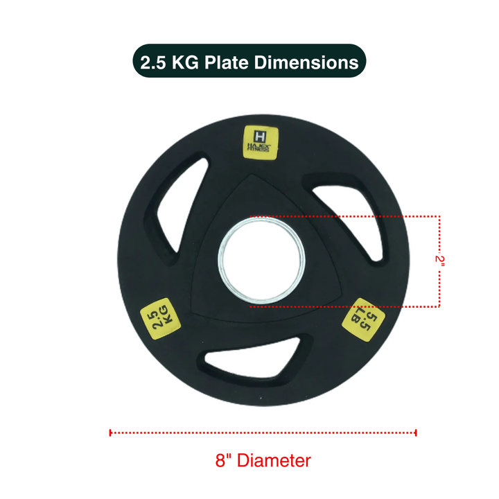 Plaques de poids en caoutchouc HAJEX Olympic Bumper Grip en LB et KG 