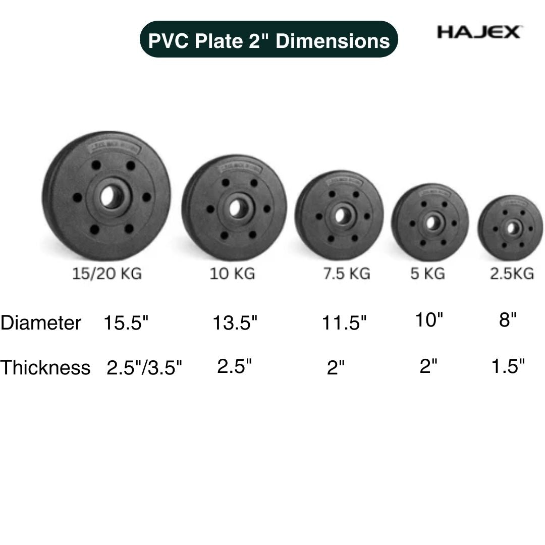 Standard & Olympic PVC Weight Plates Sets with Barbell 1" & 2"