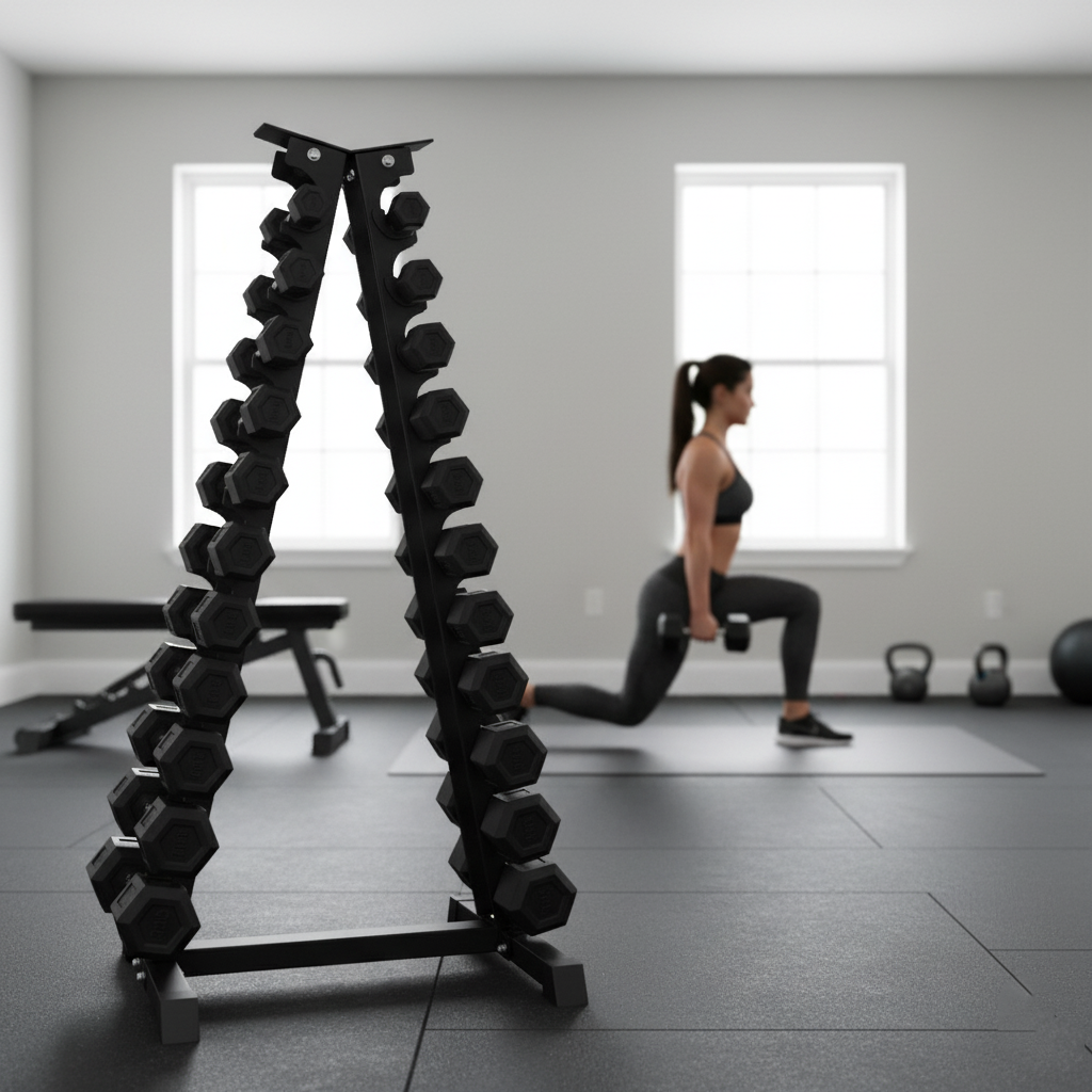 Supports d'haltères en acier verticaux et horizontaux (3, 6, 8, 10 niveaux)