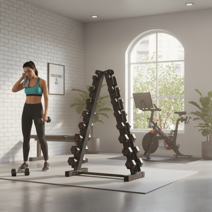 Supports d'haltères en acier verticaux et horizontaux (3, 6, 8, 10 niveaux)