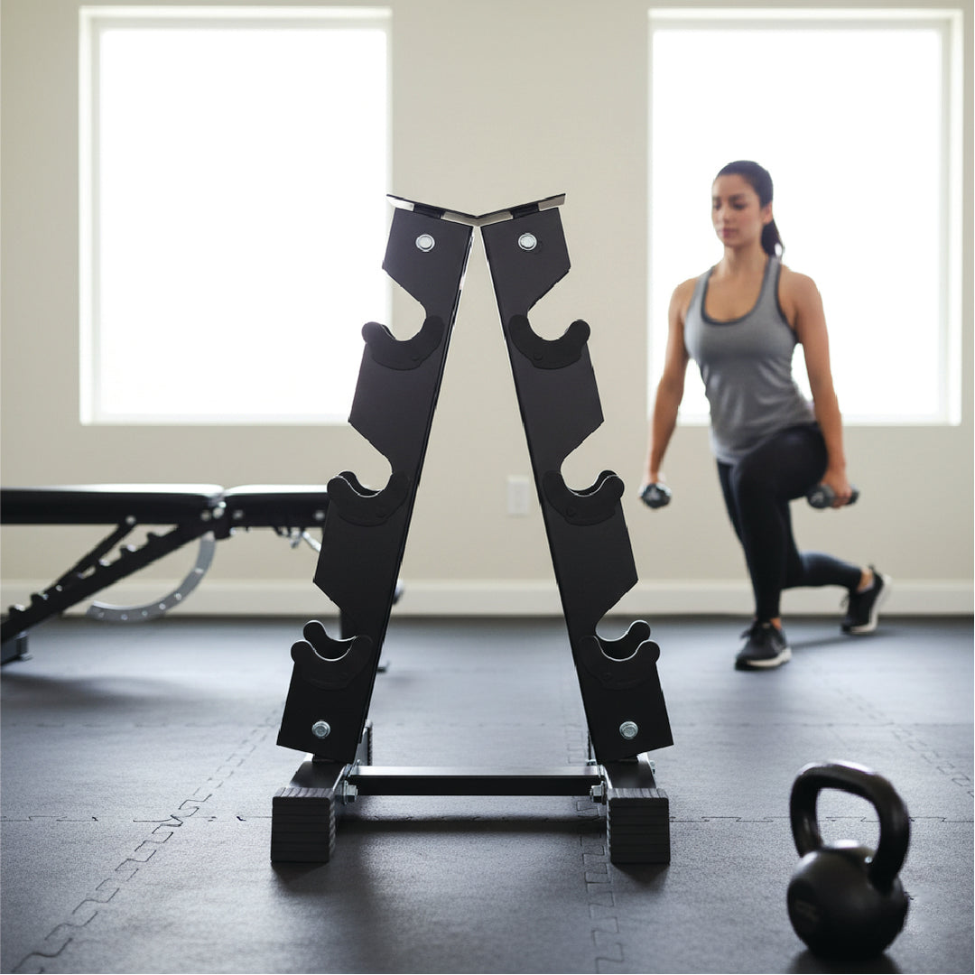 Supports d'haltères en acier verticaux et horizontaux (3, 6, 8, 10 niveaux)