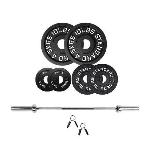 weight plates set 35lb 1.2m bar